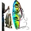 Generic Esca da pesce, esca galleggiante realistica in metallo con gancio, esca da pesca per acqua salata VIB, per esterni, acqua salata, laghi, fiumi, dalla barca, da e sulla riva, su pesce persico, carpa e