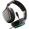 GLORIOUS GHS Eternal RGB - Cuffie stereo gaming RGB per PC, PS5, PS4, Switch - Driver angolati personalizzati, microfono rimovibile con audio nitido, USB-C - Resistenti, comfort prolungato - Nere