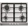 Franke Piano Cottura da Incasso 60 cm 4 Fuochi Gas Griglie in Ghisa Inox Franke Smart Linear FHSL 604 4GXSC Inox - 106.0459.550