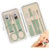 Generic Kit manicure per unghie, set tagliaunghie,Kit per unghie da viaggio portatile in acciaio inossidabile da 7 pezzi | Kit per la pulizia delle unghie, kit per manicure leggero per donne, uomini, adulti,