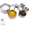 VIFERR Cucchiai Dosatori in Acciaio Inox 5 Pezzi Set di Misurini e Cucchiai Multifunzionale Cucchiaio Dosatore con Bilancia e Anelli per Misurare Solidi Liquido