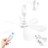 RITPHI Piccolo ventilatore da soffitto alimentato tramite USB, 6 pale, silenzioso, DC 5 V, ventilatore USB da appendere per interni ed esterni, camper, camera da letto, dormitorio, scrivania, viaggi, tenda