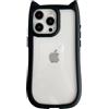FLIRACON Custodia trasparente con orecchie di gatto, compatibile con custodia per iPhone (nero, iPhone 16 Pro Max)