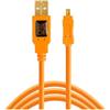 Tether Tools TetherPro Cavo dati USB per USB 2.0 a USB 2.0 Mini-B (8 pin) 4,6m arancione"