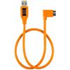 Tether Tools Cavo dati USB TetherPro per USB 3.0 - USB 3.0 Micro-B - 0,5 m, angolato a destra arancione"