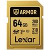 Lexar SDXC Pro Gold Series ARMOR UHS-II V60 IP68 Acciaio inox R280 64 GB"
