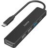 Hama Hub USB-C, multiporta, 5 porte, 3x USB-A, USB-C, HDMI "