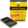 Patona Doppio caricabatterie rapido per Olympus PS-BLN1, incluso cavo USB-C "
