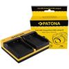 Patona Caricabatterie doppio per Casio NP-110 Exilim EXH30 EX-H30 EXZ2000 EX-Z2000 EXZ2300 incl. Micro-USB K "
