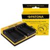 Patona Caricabatterie doppio per Casio NP-70 Exilim EXZ150 EX-Z150 EXZ155 EX-Z155 EXZ250 EX-Z250 incluso Micro "