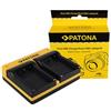 Patona Caricabatterie doppio per Casio NP-90 Exilim EXH10 EX-H10 "