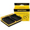 Patona Caricabatterie doppio per JVC BN-VF808U GR-D DRD818 DR-D818 GRD720 GR-D720 GRD720E incl. cavo Micro-USB "