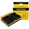 Patona Caricabatterie doppio per Kodak Klic-8000 DB-50 Easyshare Z1012 IS Z1085 IS Z1485 IS Z612 incl. Micro "