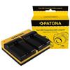 Patona Caricabatterie doppio per Konica Minolta Samsung NP-700 Dimage DGX50K DG-X50-K DGX50R incl. Micro-USB "