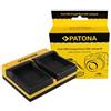 Patona Caricabatterie doppio per Actioncam Rollei RL410B 230 240 410 410B 420 incl. cavo Micro-USB "