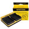 Patona Caricabatterie doppio per Samsung BP-90A HMX HMXE100P HMX-E100P HMXE10BP HMX-E10BP incl. Micro-USB Ka "