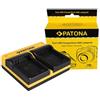 Patona Caricabatterie doppio per Samsung BP88B MV900 MV900F incl. cavo micro USB "
