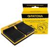 Patona Caricabatterie doppio per Samsung EB-F1A2GBU I519 I569 I579 I8150 i8150 W i9050 i9100 incl. Micro-USB "