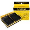Patona Caricabatterie doppio per Samsung SB-P90A SC SC105L SC-105L SCM105 SC-M105 SCM105S incl. cavo Micro-USB "