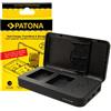 Patona caricabatterie doppio per Sony NP-FW50 NEX.3 NEX.5NEX-7 NEX-C3 A33 A55 con funzione di power bank e memorizzazione della scheda di memoria "
