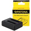 Patona Doppio caricatore rapido per Xiaomi Yi Xiaoyi YDXJO1XY incl. cavo Micro-USB "