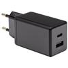 Patona Adattatore Premium GaN PD45W nero 1xUSB-C 1xUSB-A PD3.0 QC3.0 "