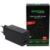 Patona Adattatore Premium GaN PD65W nero 2xUSB-C 1xUSB-A PD3.0 QC3.0 "