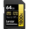 Lexar SDXC Professional Tipo Gold - 1800x 280MB/s V60 II 64 GB"