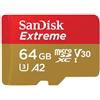 SanDisk Extreme microSDXC UHS-I, C10, U3, V30, A2 + adattatore SD 64 GB 170 MB/s"