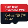 SanDisk Adattatore SD Extreme Pro micro SDXC UHS-I, U3, V30, A2, C10+ 64 GB 200 MB/s"