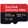 SanDisk Adattatore SD Extreme Pro micro SDXC UHS-I, U3, V30, A2, C10+ 512 GB 200 MB/s"