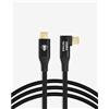 COBRAUNION Da USB-C a USB-C 90° - Cavo Tether Dritto - angolato a 90° nero"
