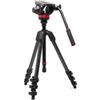 Manfrotto 502 testa video fluida piatta con treppiede in fibra di carbonio 055 video "