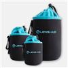 Lens-Aid Borsa per lenti in neoprene con rivestimento in pile Set: XS, S, M"