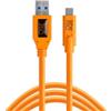 Tether Tools Cavo dati USB TetherPro da USB 3.0 a USB-C - lunghezza 4,6 metri, spina dritta arancione"