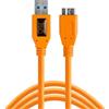 Tether Tools TetherPro Cavo dati USB SuperSpeed per USB 3.0 tipo A a USB 3.0 micro-B - lunghezza 4,6 metri, spina dritta arancione"