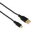 Hama Cavo micro-USB, antitorsione, placcato oro 0,75 m nero"