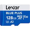 Lexar microSDXC Blue Plus UHS-I V30 Lettura 100MB/s con adattatore SD 128 GB"