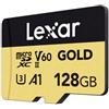 Lexar Scheda di memoria professionale Gold MicroSDXC, UHS-II, U3, V60 128 GB"