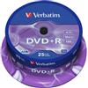 Verbatim DVD+R 16x Argento opaco 25x "