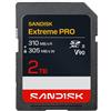 SanDisk SDXC Extreme PRO 310 MB/s in lettura, 305 MB/s in scrittura, UHS-II V90 2 TB "