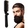 Generic Spazzola da barba pieghevole, antistatica, con setole di cinghiale, compatta e tascabile, da uomo, portatile, strumento per lo styling di barba e baffi, per districare e lisciare i capelli