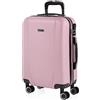 ITACA - Bagaglio A Mano Rigido Leggero Bagaglio A Mano 55X40X20 con 4 Ruote Silenziose Trolley Cabina Estensibile Viaggio Aereo Ergonomico Durevole. Compatibile Ryanair, Rosa