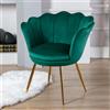 Ya-Home Poltrona per Camera da Letto Poltrona in Velluto Poltroncine Salotti con Gambe in Metallo Placcato Oro Poltroncine Imbottite per Soggiorno/Caffè/Vanità,Verde