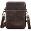 RYSTJPHK Cellulare Borsello Uomo Tracolla Pelle，Borse e Messenger Porta Cellulare Piccola, Retro Borsa da Petto Borse a Mano Portafoglio con Regolabile Tracolla Sacchetto a Spalla Cellulari Borsetta Viaggio