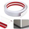 Yunlaishaocer Listelli da parete autoadesivi, 1 cm x 1 cm x 4 m, in PVC bianco, flessibili, autoadesivi, per porte, finestre, pareti