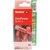 fischer - Duopower 8 x 40 con vite - 8U, tasselli da parete multimateriale, servono per appendere biciclette, quadri, armadi, supporti TV, scaffali, mobili.