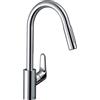 hansgrohe Focus M41 Miscelatore cucina monocomando 240, doccetta estraibile, 2 getti, sBox, cromo, 73880000