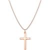 U7 Collana Donna Croce Placcato Oro Rosa Catena Veneziana Taglia Grande