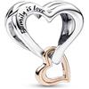 PANDORA. Charm Cuore Infinito in Filigrana in Due Tonalità 782642C00., Argento Sterling